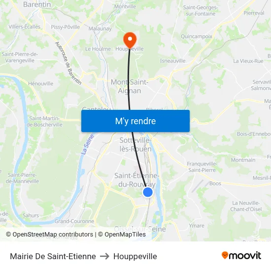 Mairie De Saint-Etienne to Houppeville map