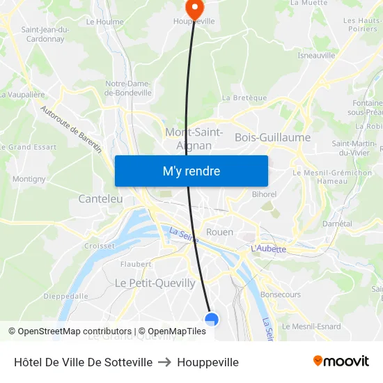 Hôtel De Ville De Sotteville to Houppeville map