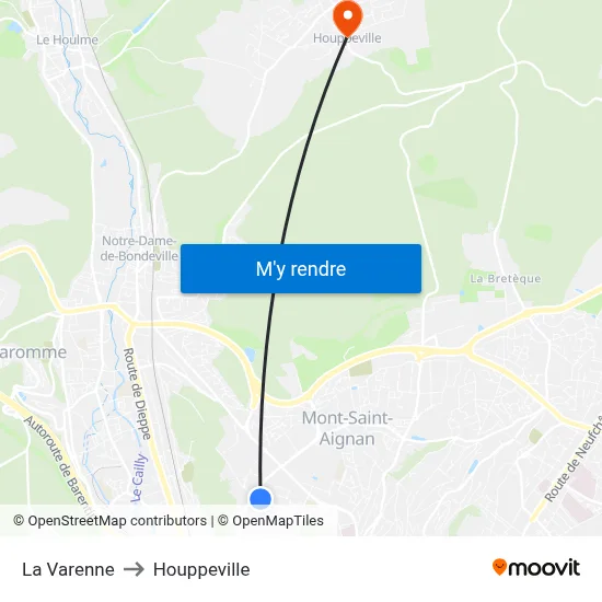 La Varenne to Houppeville map