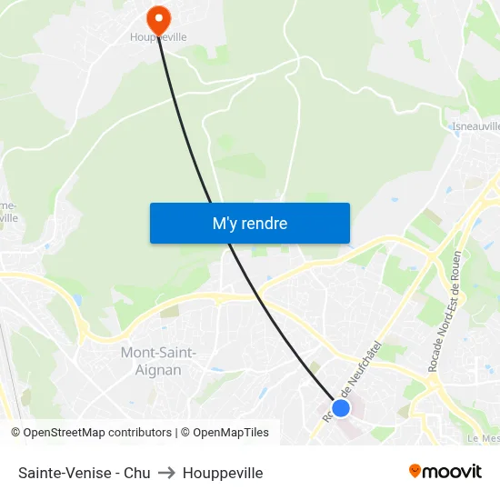 Sainte-Venise - Chu to Houppeville map