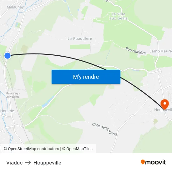 Viaduc to Houppeville map