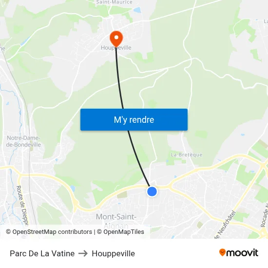 Parc De La Vatine to Houppeville map