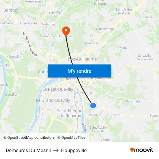 Demeures Du Mesnil to Houppeville map