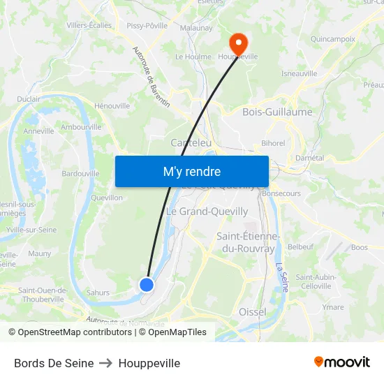 Bords De Seine to Houppeville map