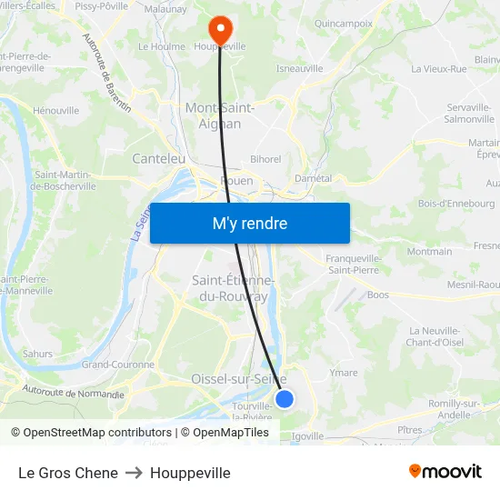 Le Gros Chene to Houppeville map