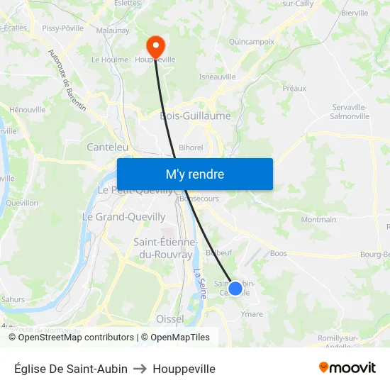 Église De Saint-Aubin to Houppeville map