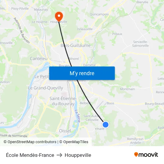 École Mendès-France to Houppeville map