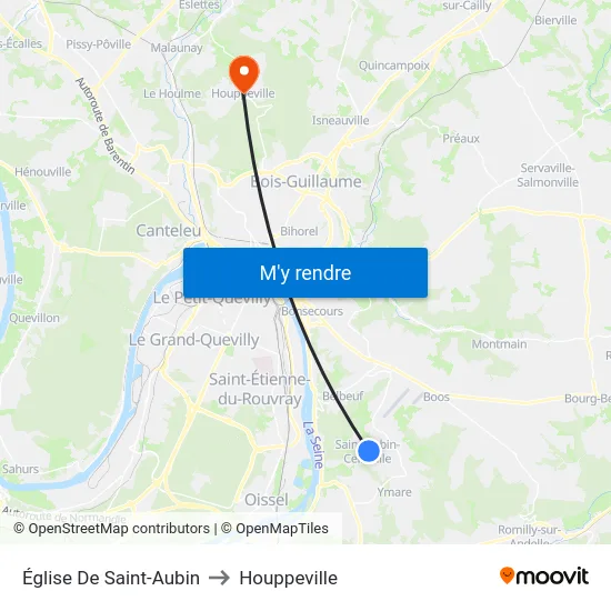Église De Saint-Aubin to Houppeville map