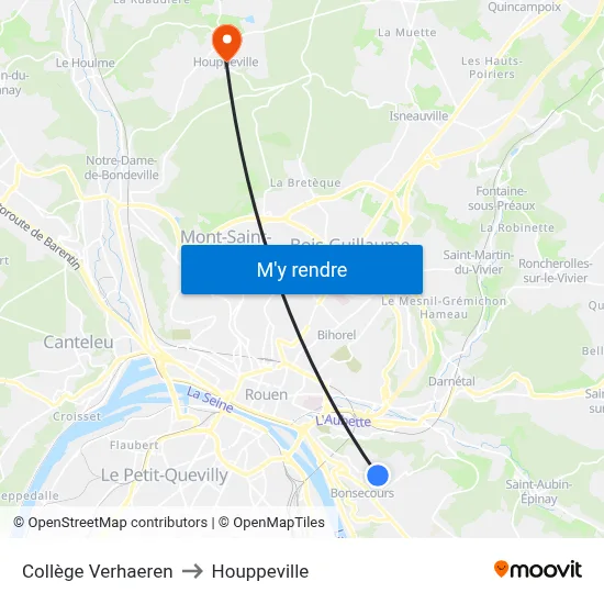 College Verhaeren to Houppeville map