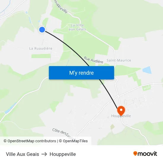 Ville Aux Geais to Houppeville map