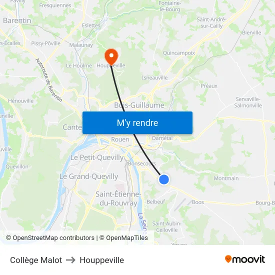 Collège Malot to Houppeville map