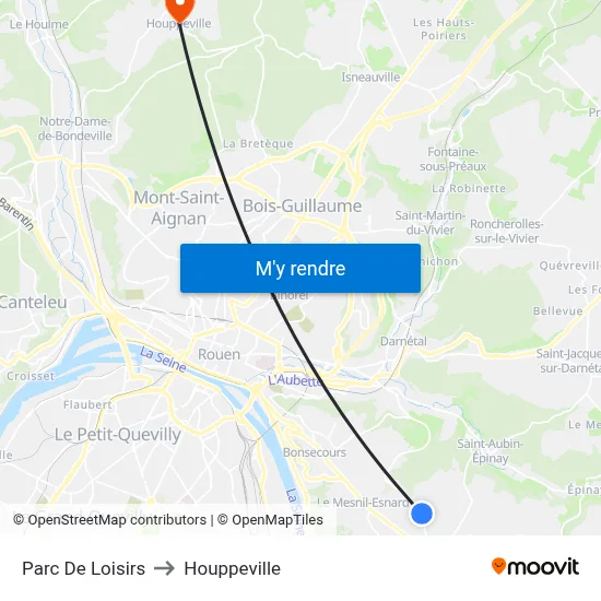 Parc De Loisirs to Houppeville map