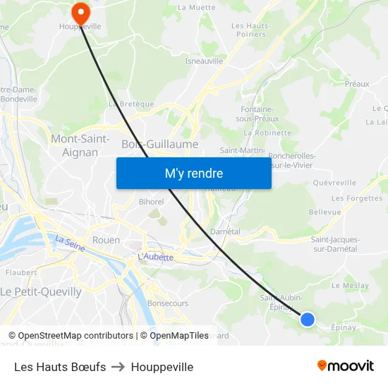 Les Hauts Bœufs to Houppeville map
