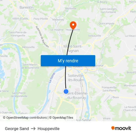 George Sand to Houppeville map
