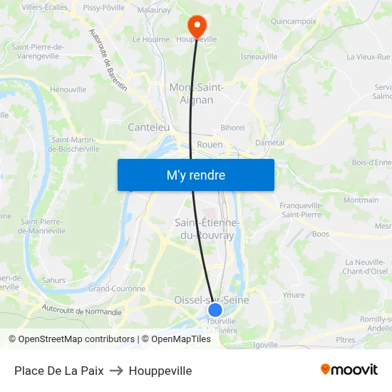 Place De La Paix to Houppeville map