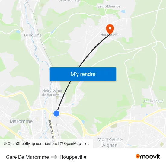 Gare De Maromme to Houppeville map