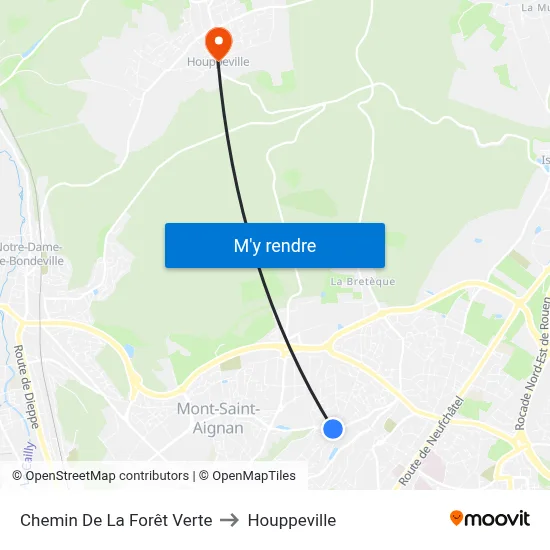Chemin De La Forêt Verte to Houppeville map