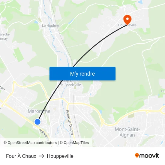Four À Chaux to Houppeville map