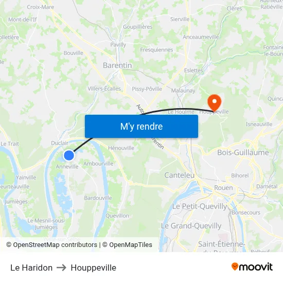 Le Haridon to Houppeville map