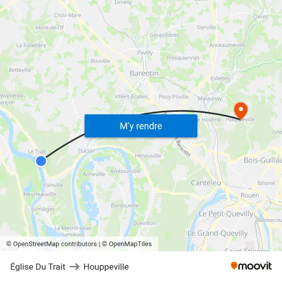 Église Du Trait to Houppeville map
