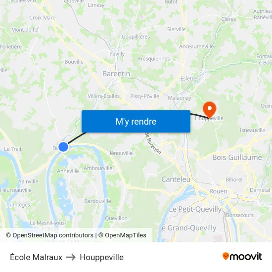 École Malraux to Houppeville map