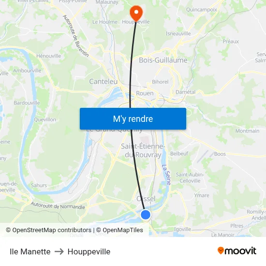 Ile Manette to Houppeville map