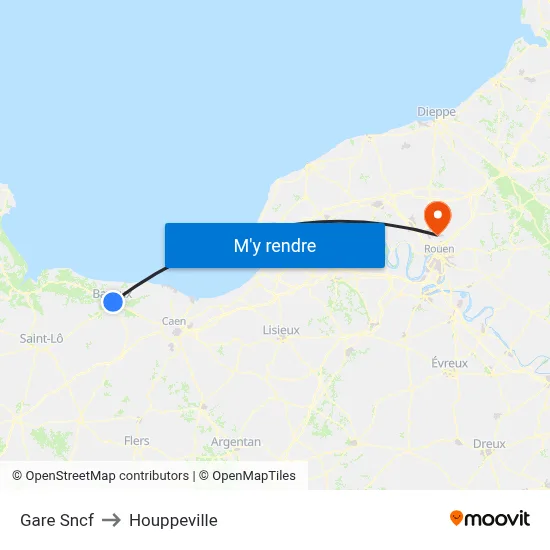 Gare Sncf to Houppeville map