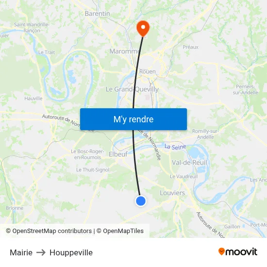 Mairie to Houppeville map