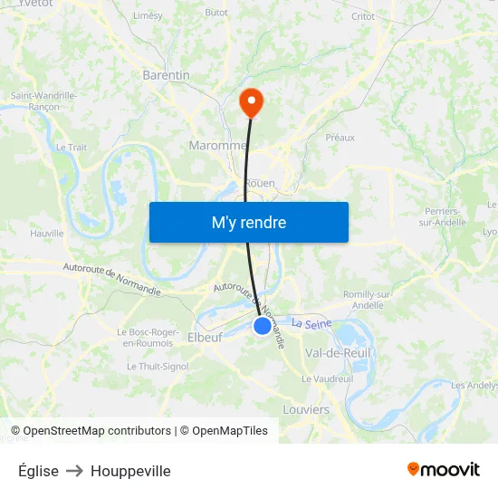 Église to Houppeville map