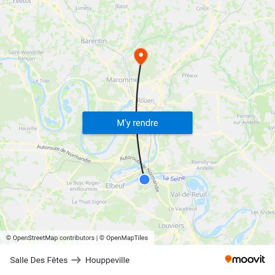 Salle Des Fêtes to Houppeville map