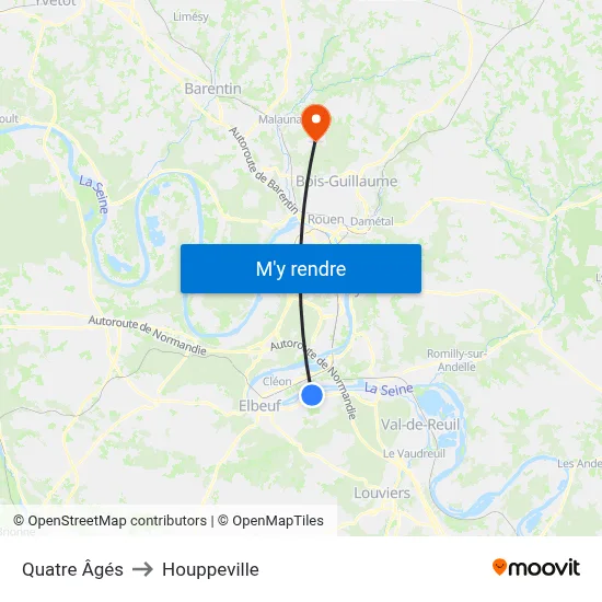 Quatre Âgés to Houppeville map