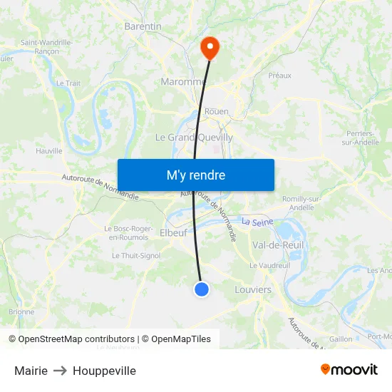 Mairie to Houppeville map