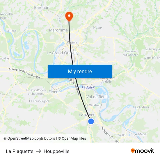 La Plaquette to Houppeville map