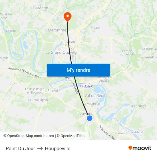 Point Du Jour to Houppeville map