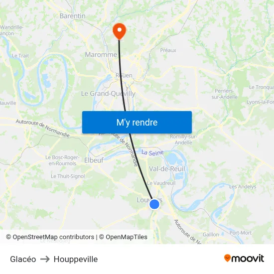 Glacéo to Houppeville map