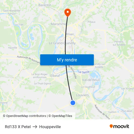 Rd133 X Petel to Houppeville map