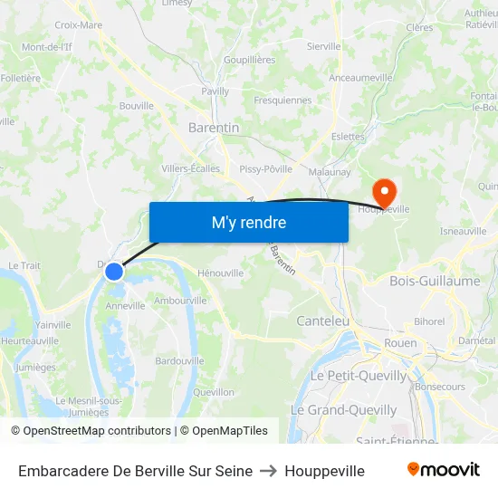 Embarcadere De Berville Sur Seine to Houppeville map