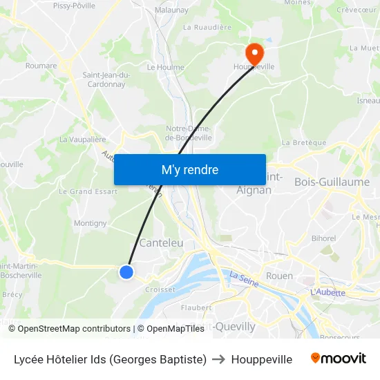 Lycée Hôtelier Ids (Georges Baptiste) to Houppeville map