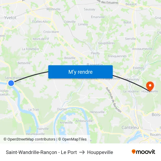 Saint-Wandrille-Rançon - Le Port to Houppeville map