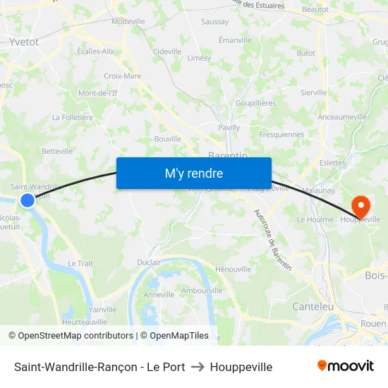 Saint-Wandrille-Rançon - Le Port to Houppeville map