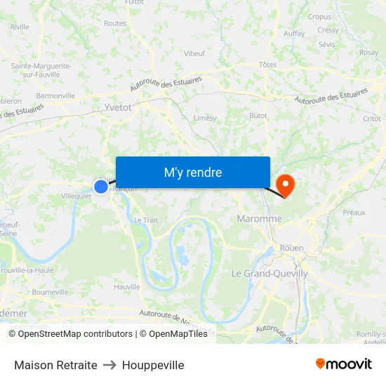 Maison Retraite to Houppeville map