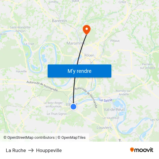 La Ruche to Houppeville map