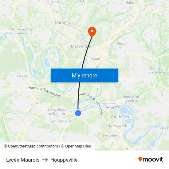 Lycée Maurois to Houppeville map