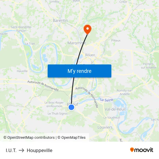 I.U.T. to Houppeville map