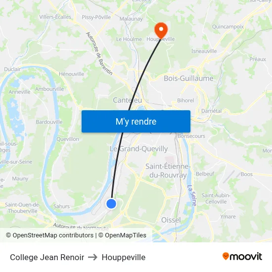 College Jean Renoir to Houppeville map