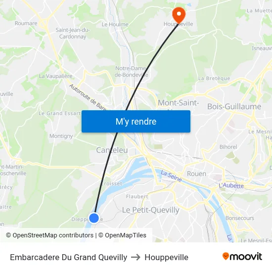 Embarcadere Du Grand Quevilly to Houppeville map