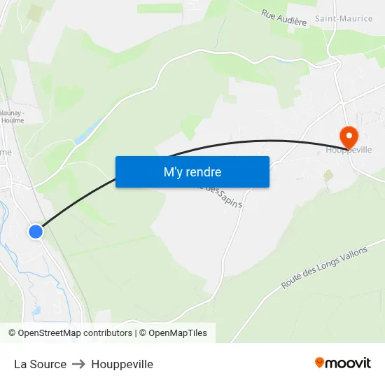 La Source to Houppeville map