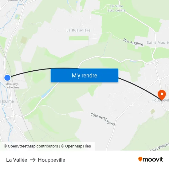 La Vallée to Houppeville map
