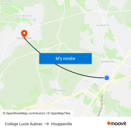 College Lucie Aubrac to Houppeville map