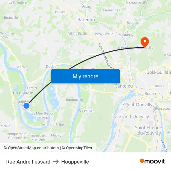 Rue André Fessard to Houppeville map